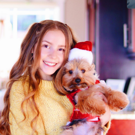 Anna McNulty with her pet dog.